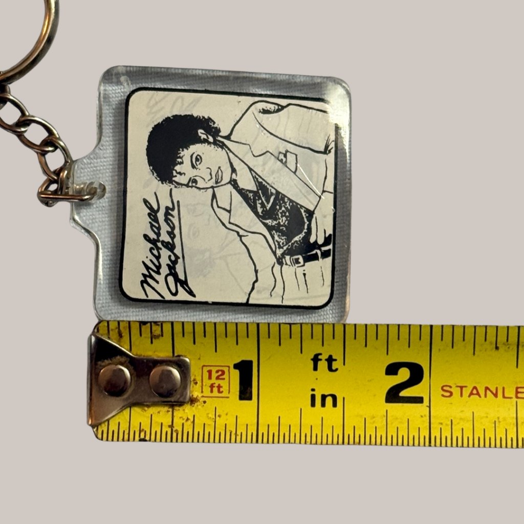 Michael Jackson Thriller Album Cover Keychain Black & White Mj Collectible — image 4 of 5